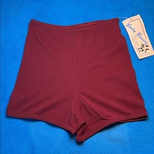 Body Basics HiWaist Boy Cut Cheer Briefs A/S NWT Burgundy